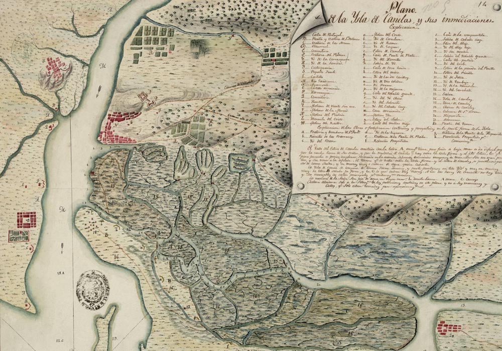 Plano de la Isla de Canela y sus inmediaciones 1811