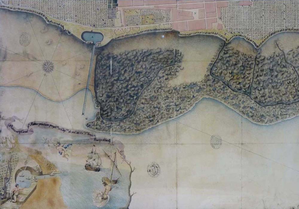 Plano de la costa de Chipiona de José Huete 1806