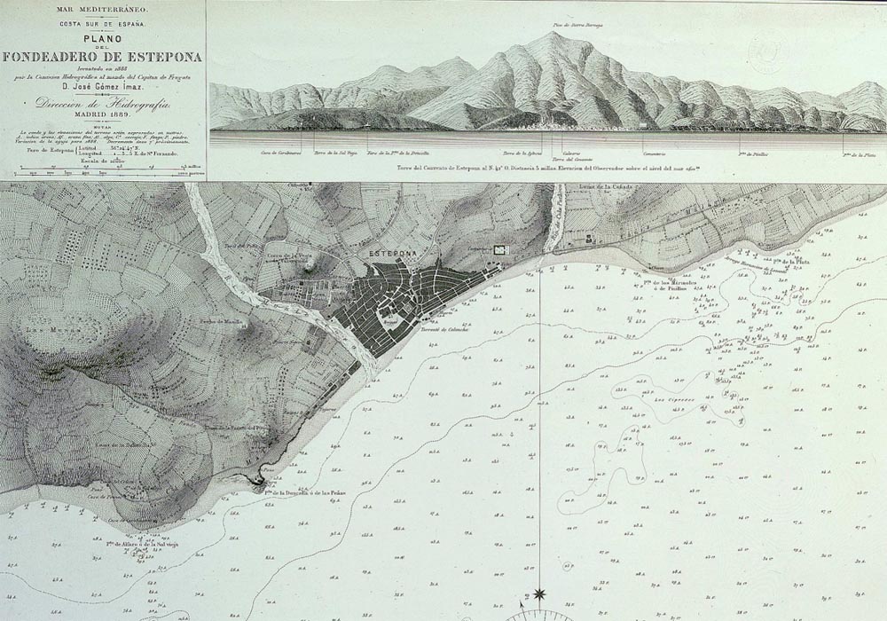 Plano del fondeadero de Estepona 1889