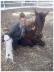 Rebeca, caballo y Arlequín