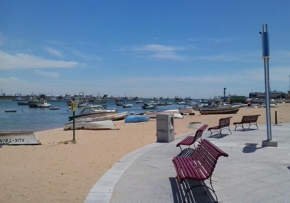 Vista del puerto desde la Avenida de la Ría