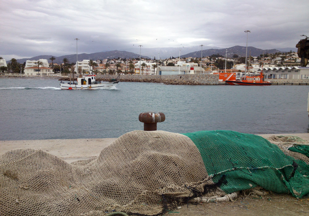 Redes en el muelle pesquero