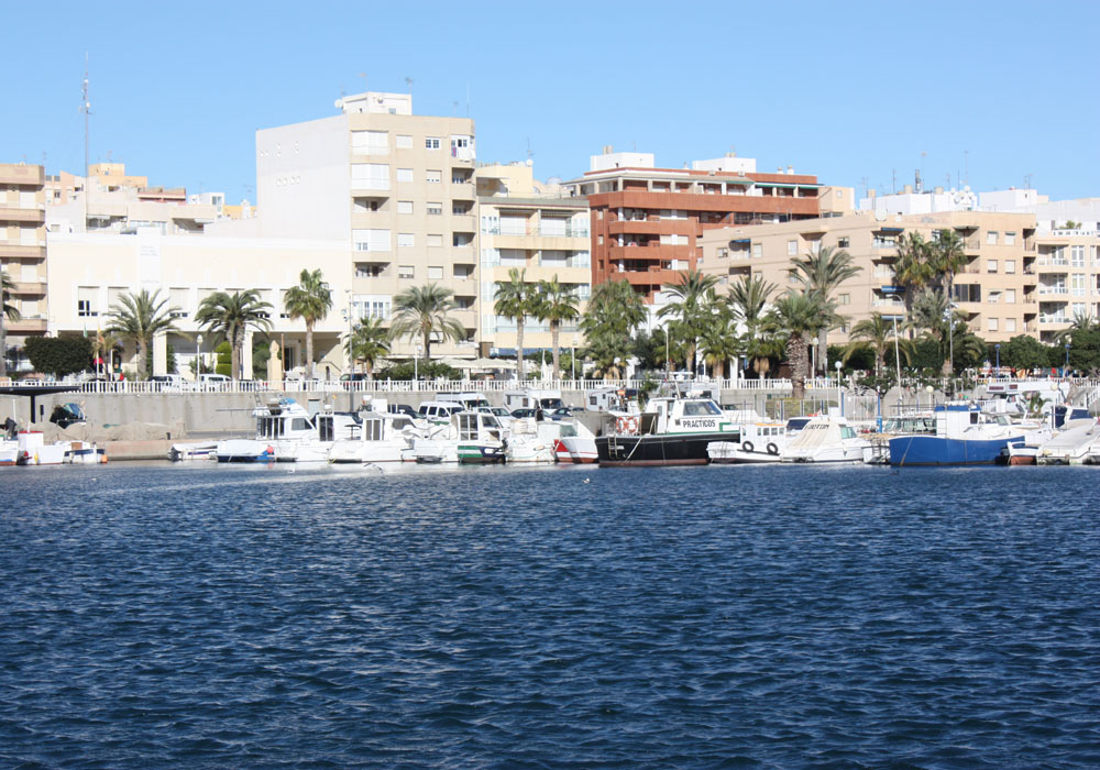 Vista desde el puerto del frente urbano a base de edificaciones modernas